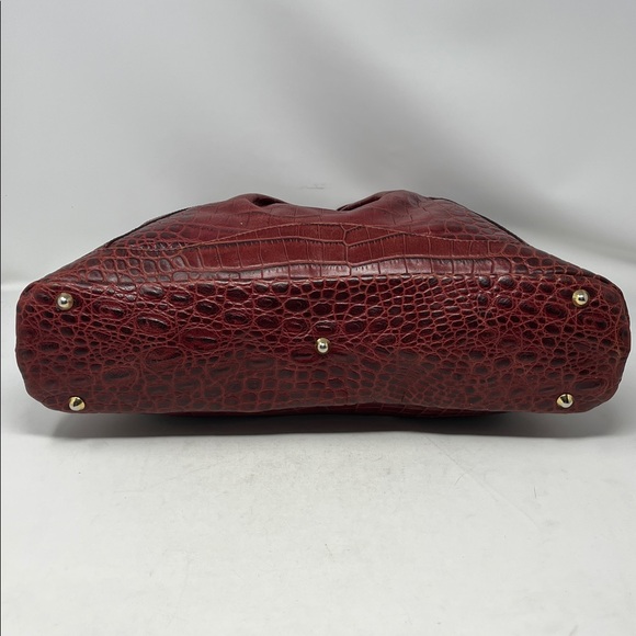 MARCO BUGGIANI CALF HAIR CROC EMBOSSED GENUINE LEATHER BOWLER BAG MADE IN ITALY - Picture 6 of 17